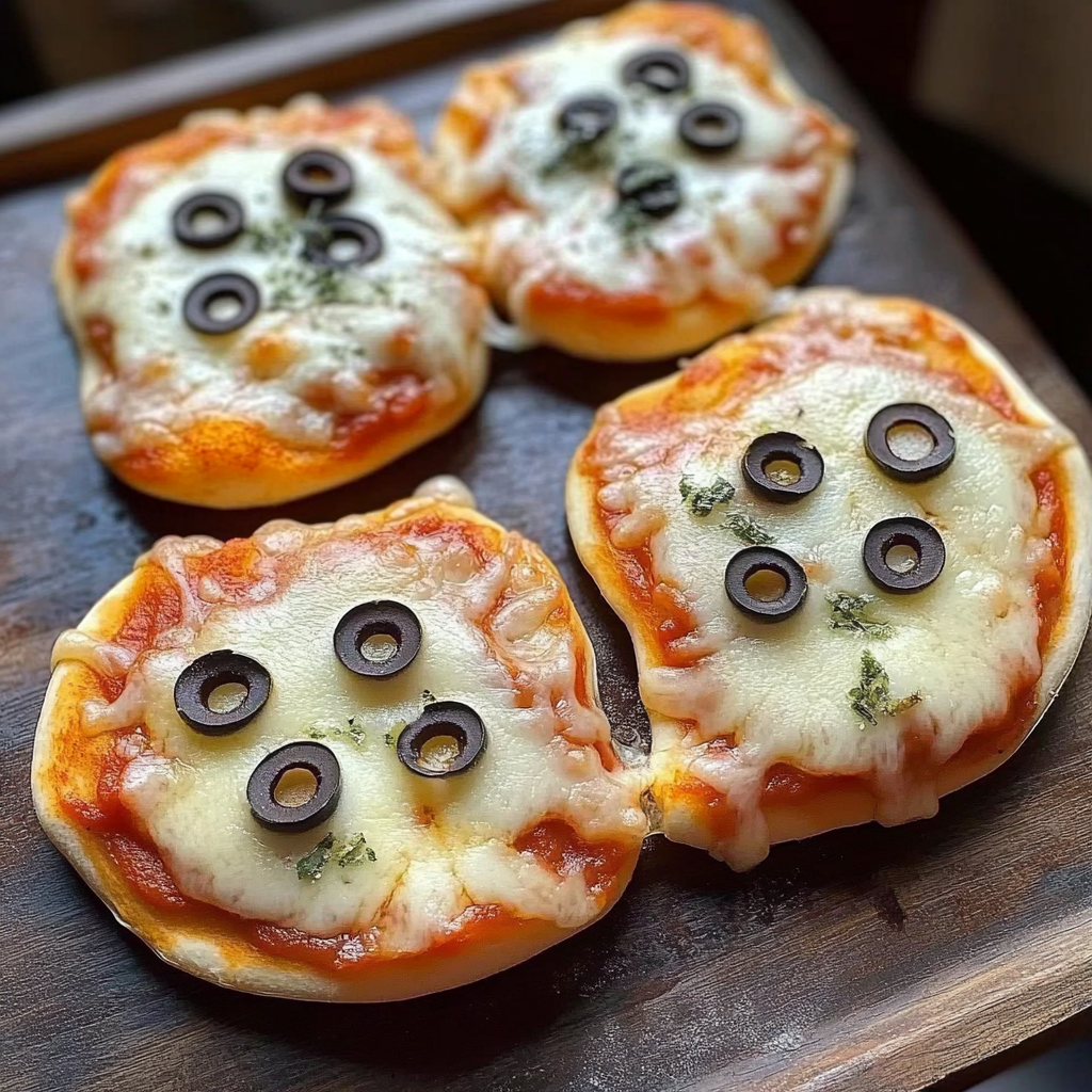 Ghost-Shaped Mini Pizzas for a Spooky Feast