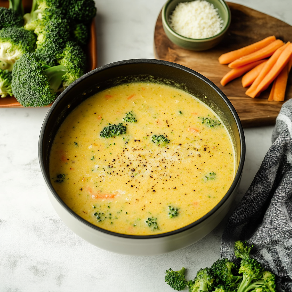 High Protein Broccoli Cheddar Soup