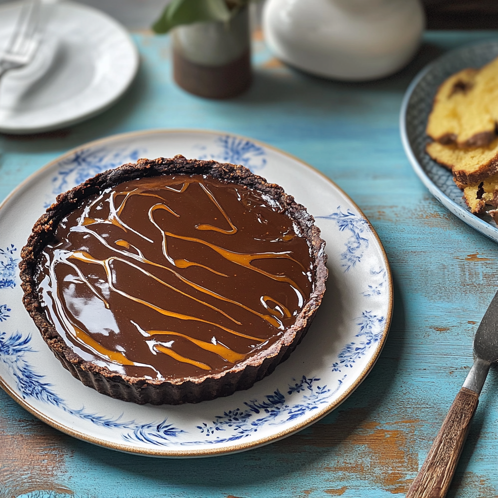 Miso Caramel Chocolate Tart