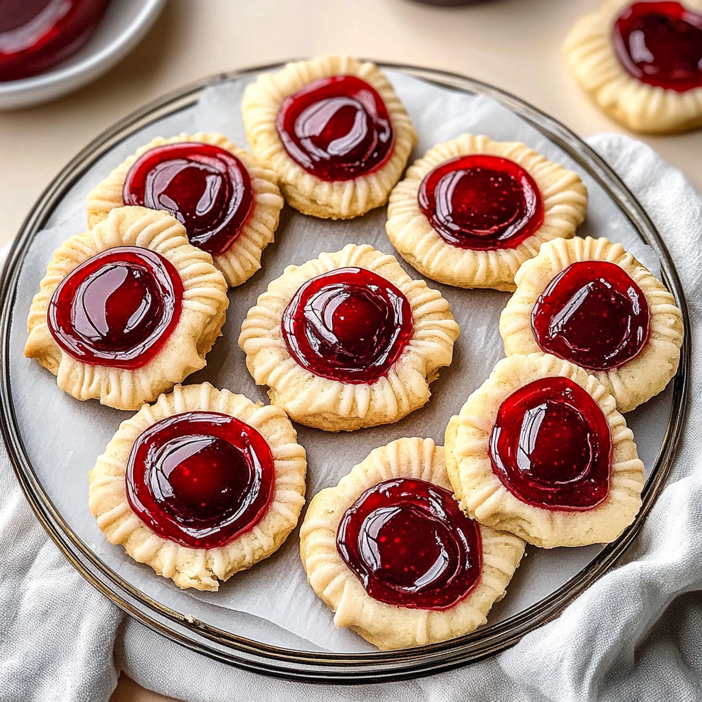 Plum Jelly Thumbprint Cookies