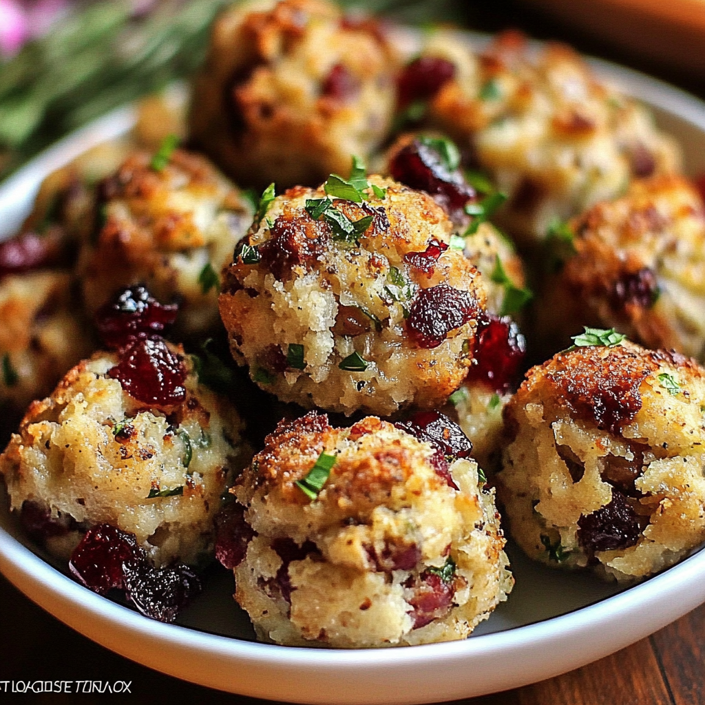 Cranberry Turkey Stuffing Balls