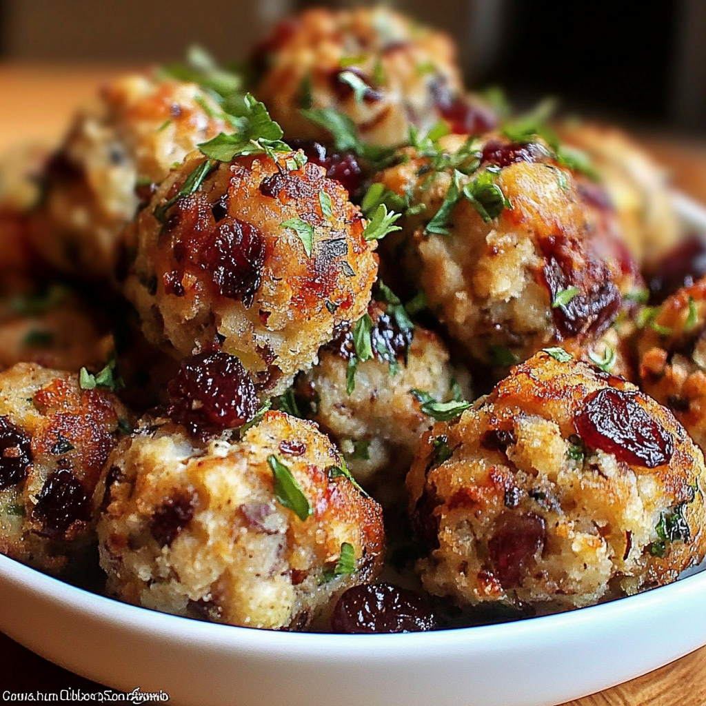 Cranberry Turkey Stuffing Balls