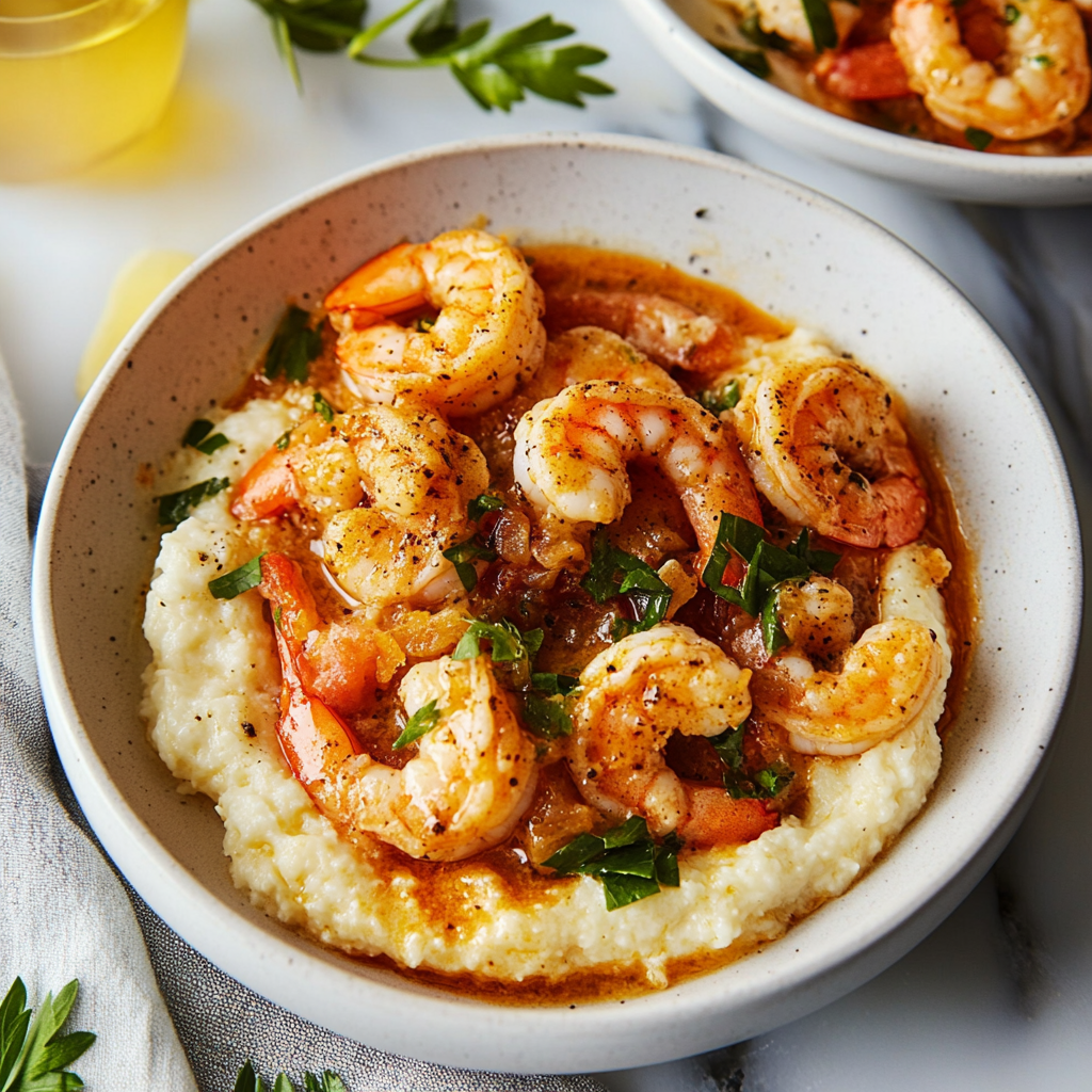 Garlic Butter Shrimp and Grits