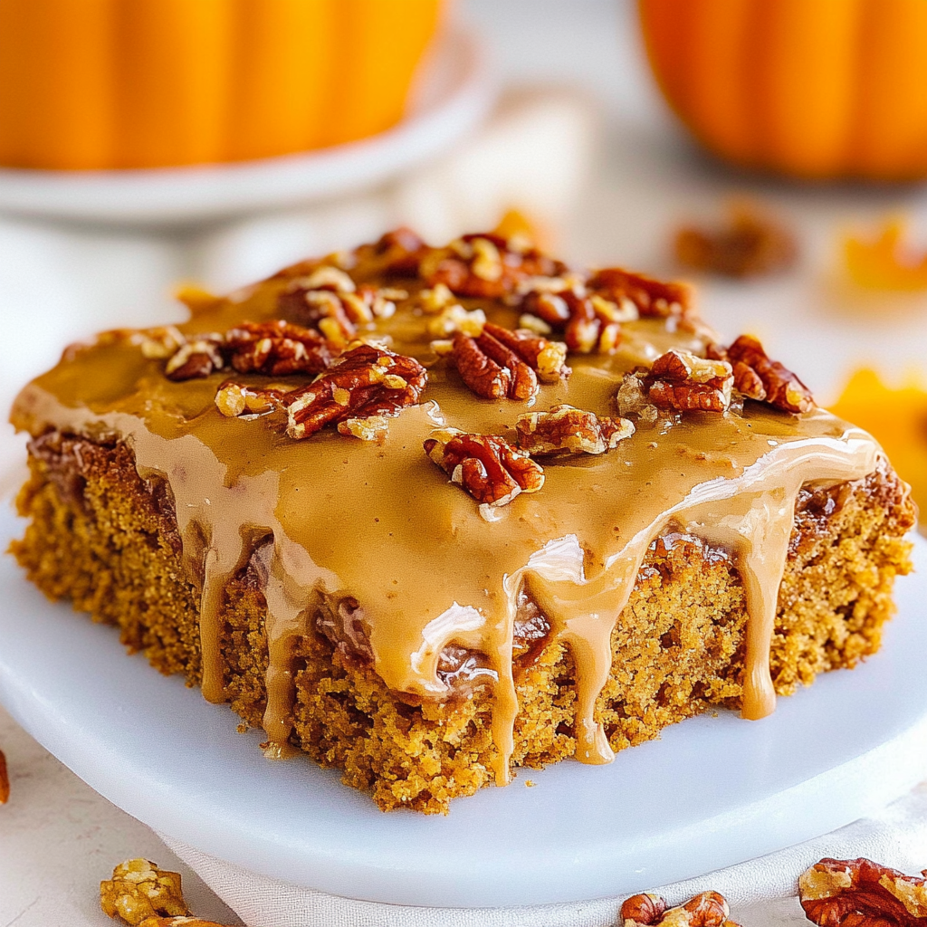Pumpkin Cake with Praline Frosting for Fall Bliss