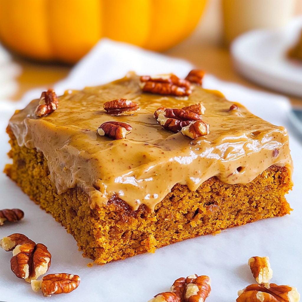 Pumpkin Cake with Praline Frosting