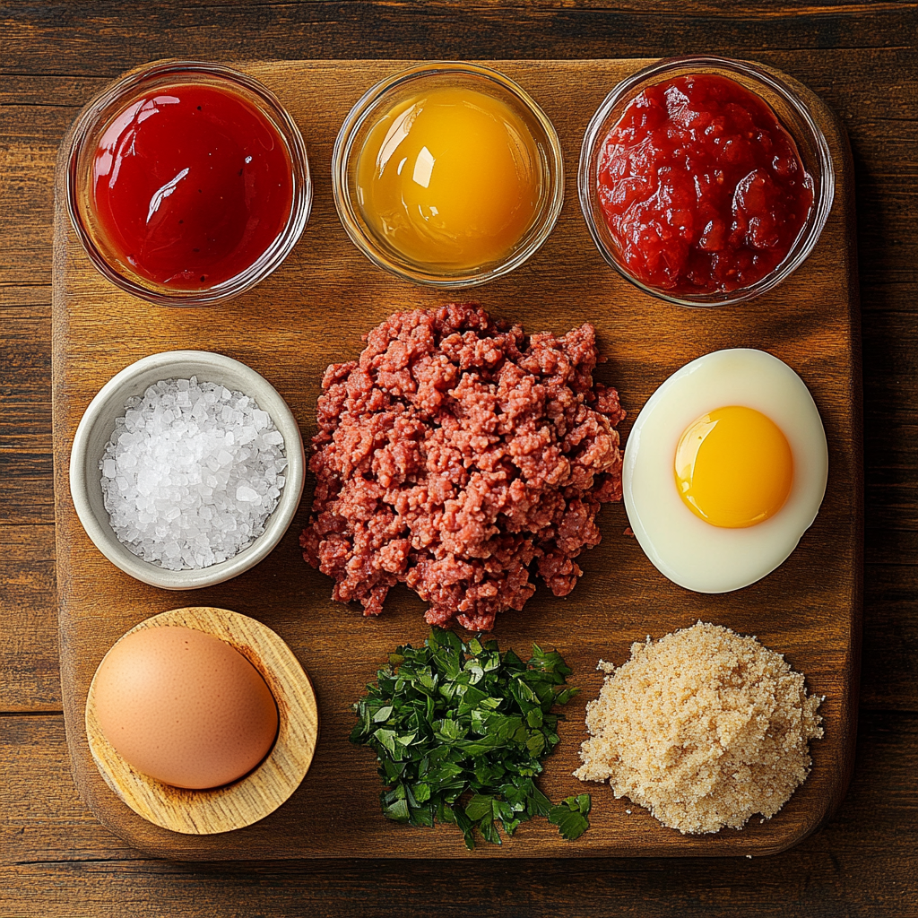 Air Fryer Meatloaf ingredients