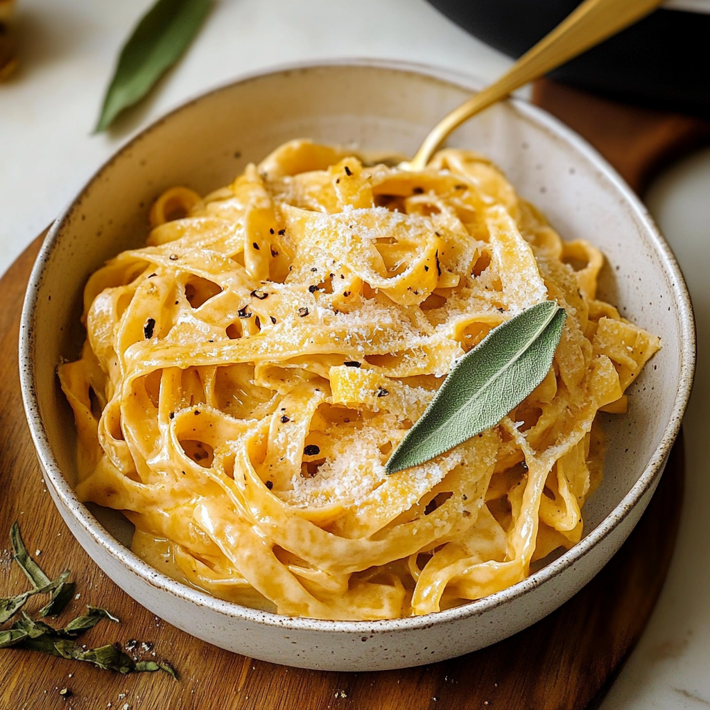 Autumn Harvest Creamy Pumpkin Alfredo Pasta