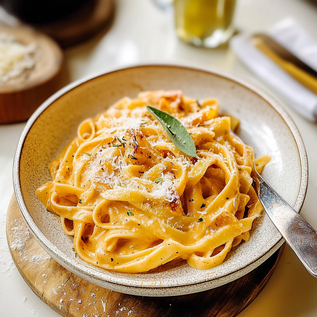 Autumn Harvest Creamy Pumpkin Alfredo Pasta