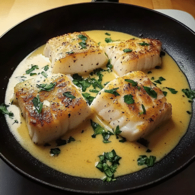 Baked Cod in Coconut Lemon Cream Sauce