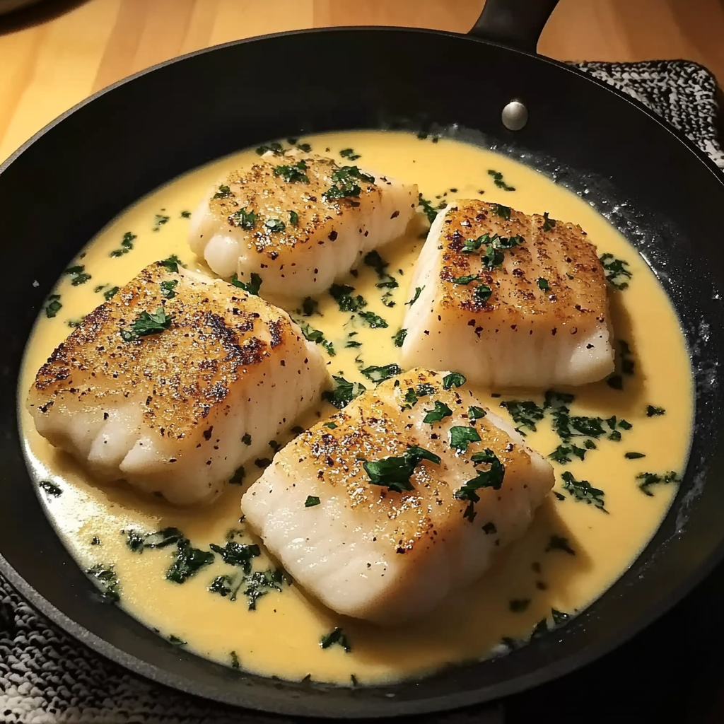 Baked Cod in Coconut Lemon Cream Sauce