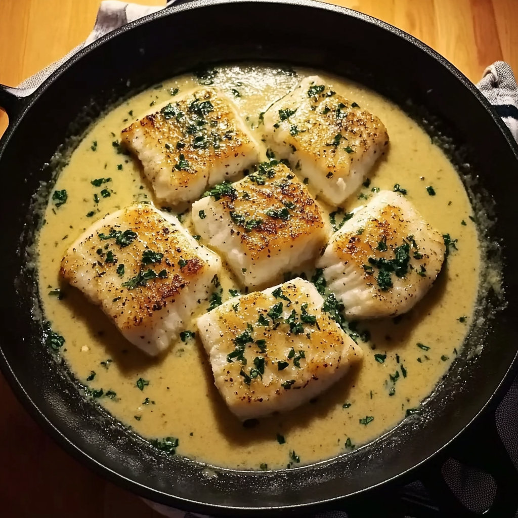 Baked Cod in Coconut Lemon Cream Sauce