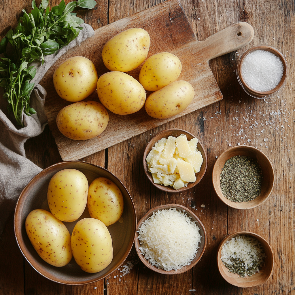 Baked Garlic Parmesan Potato Wedges ingredients