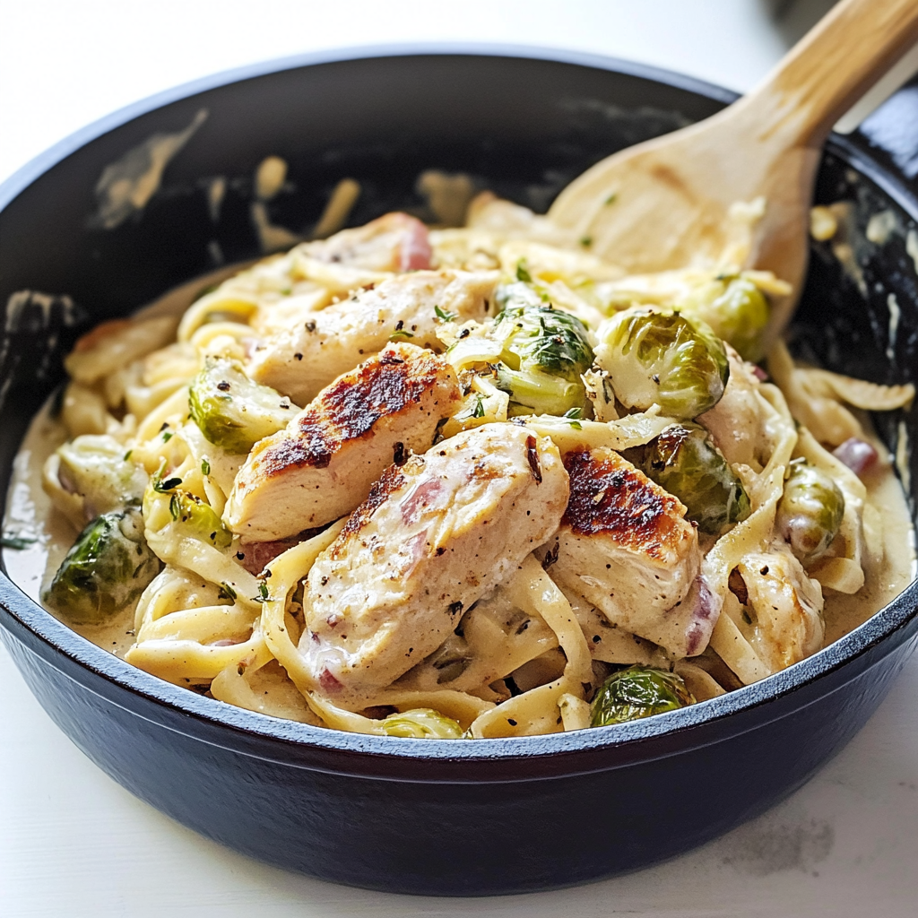 Chicken Alfredo with Brussel Sprouts