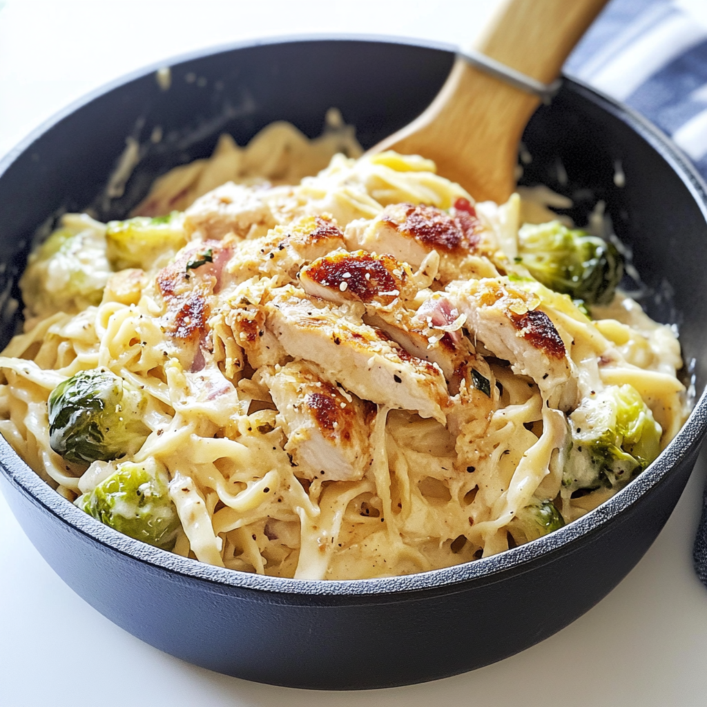 Chicken Alfredo with Brussel Sprouts