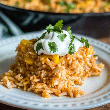 Chicken Enchilada Rice Casserole