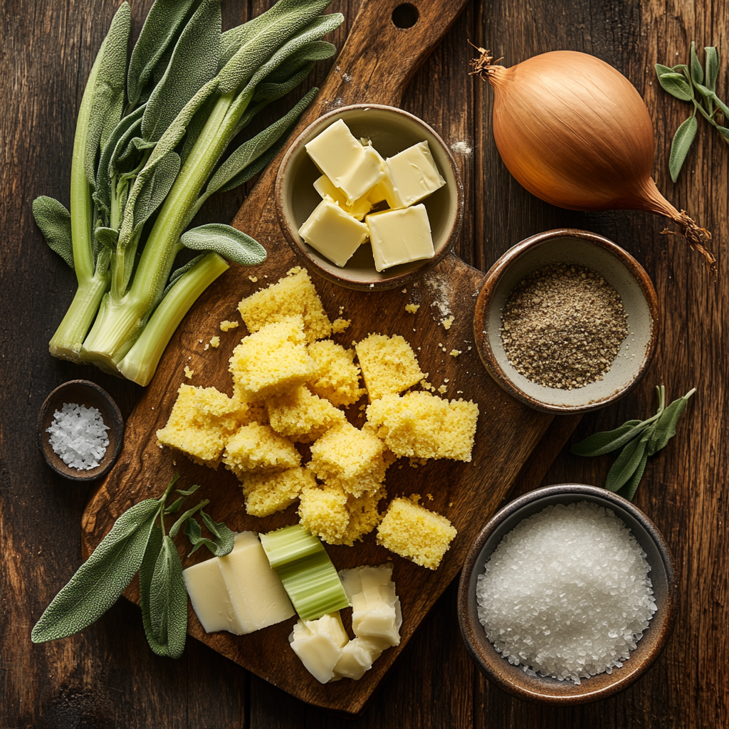 Cornbread Stuffing ingredients