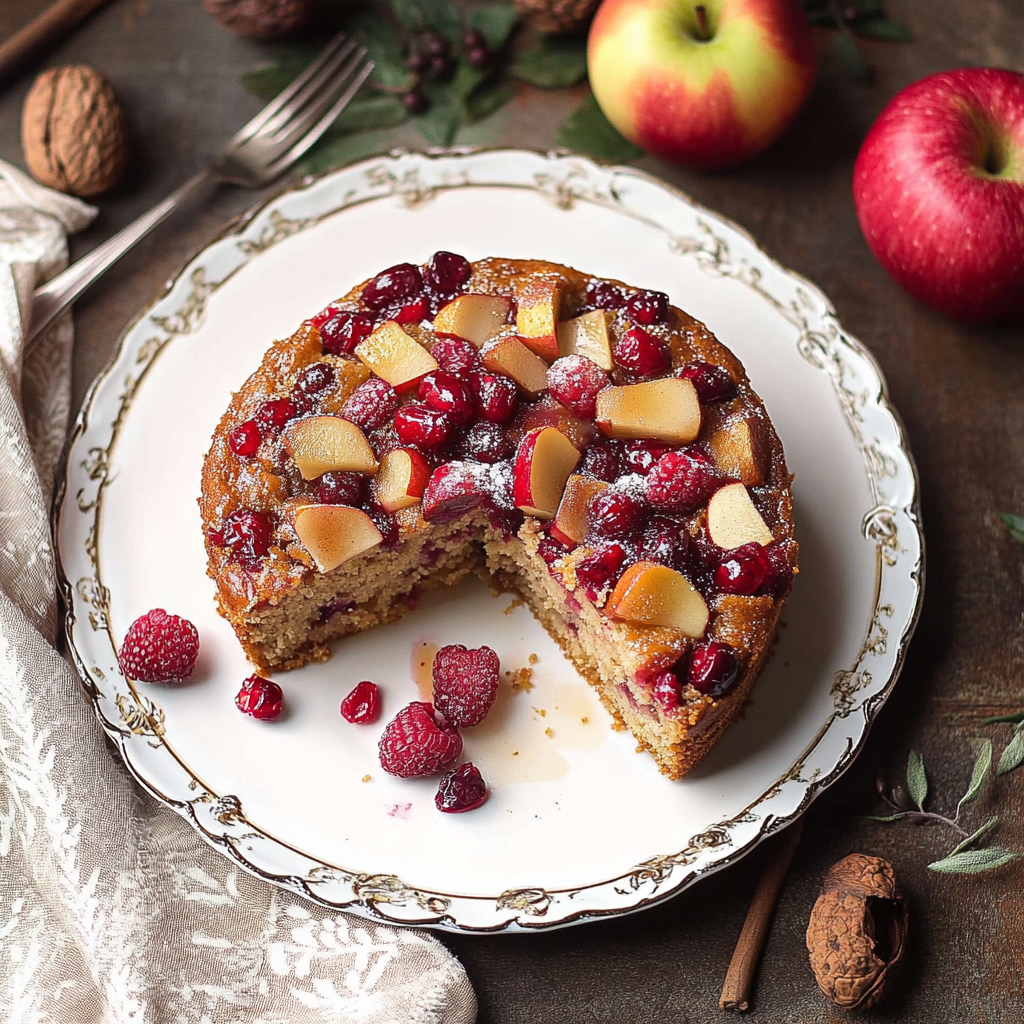 Cranberry Apple Pecan Cake