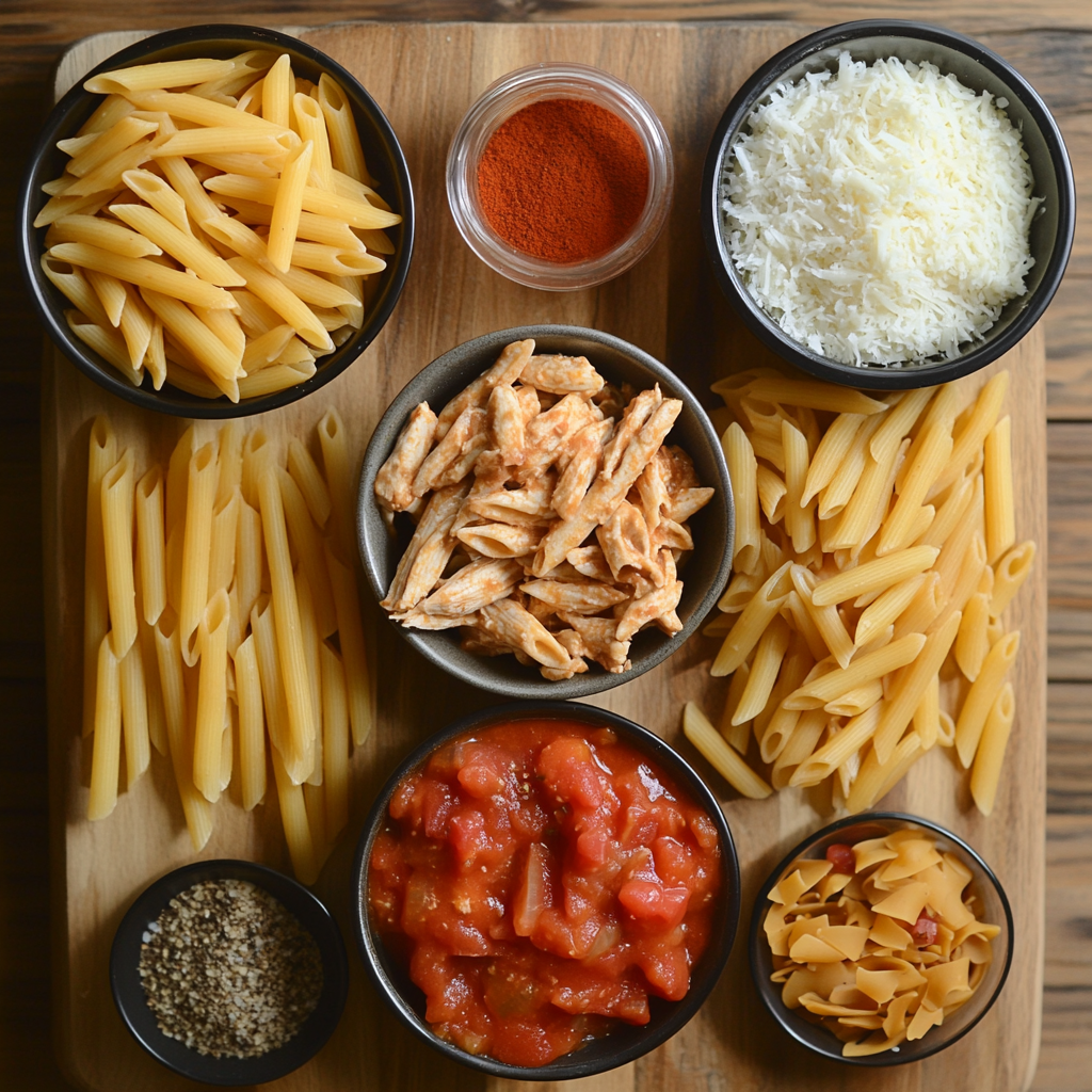 Creamy Rotel Pasta ingredients