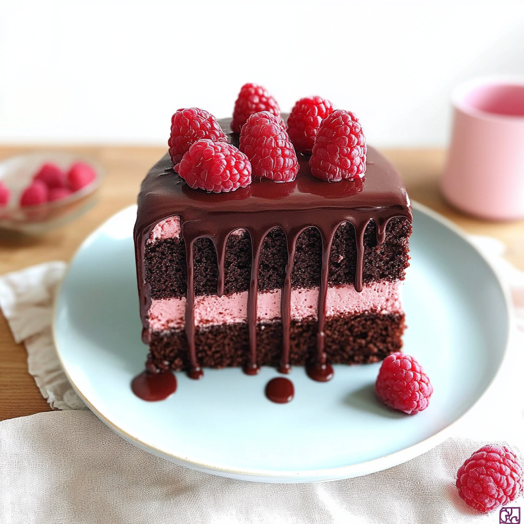 Fudgy Chocolate Cake with Raspberry Frosting