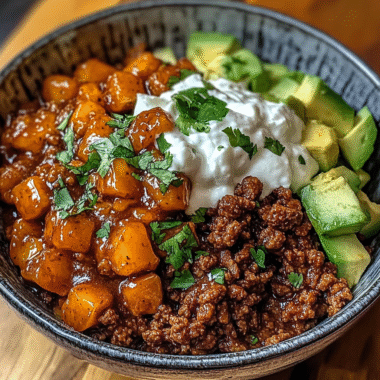 Ground Beef Hot Honey Bowl