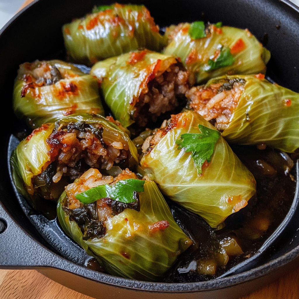 Meat and Rice Stuffed Leeks