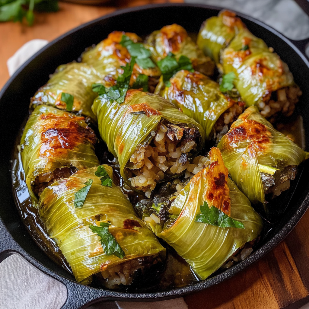 Meat & Rice Stuffed Leeks
