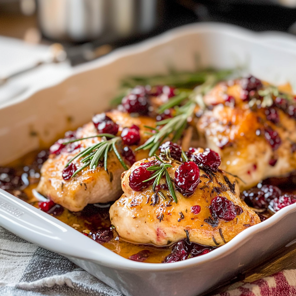 One-Pan Cranberry Rosemary Chicken