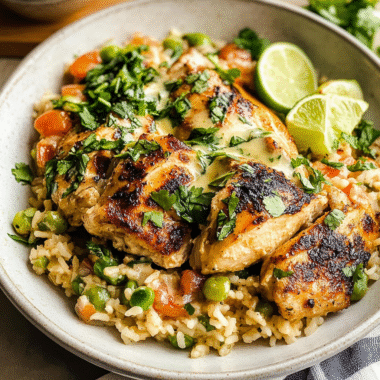 One Pan Cilantro Lime Chicken and Rice