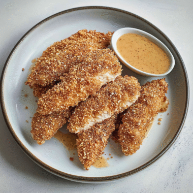 Pecan Crusted Chicken Tenders with Honey Mustard Sauce