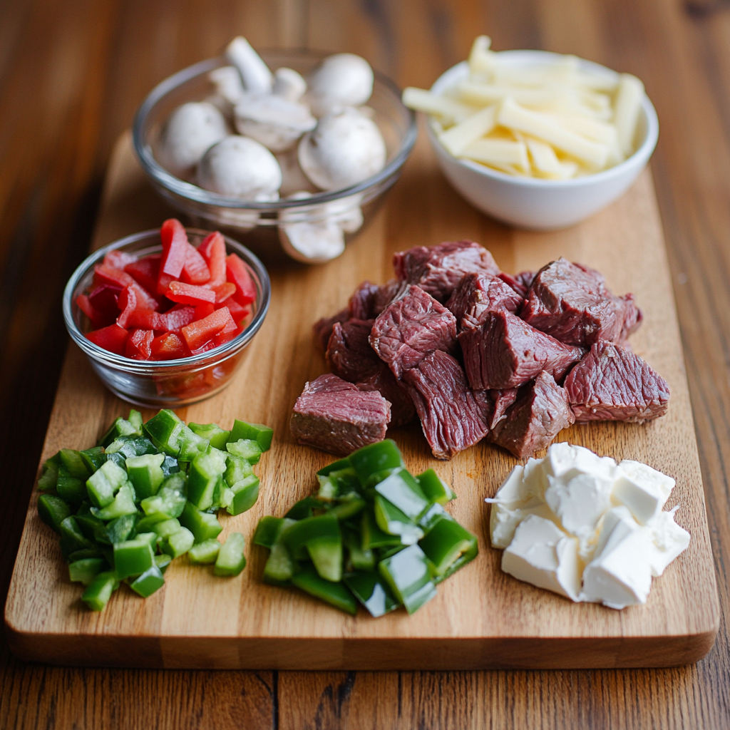 Philly Cheesesteak Soup ingredients