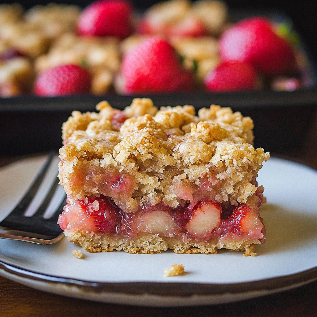 Strawberry Rhubarb Crumb Bars