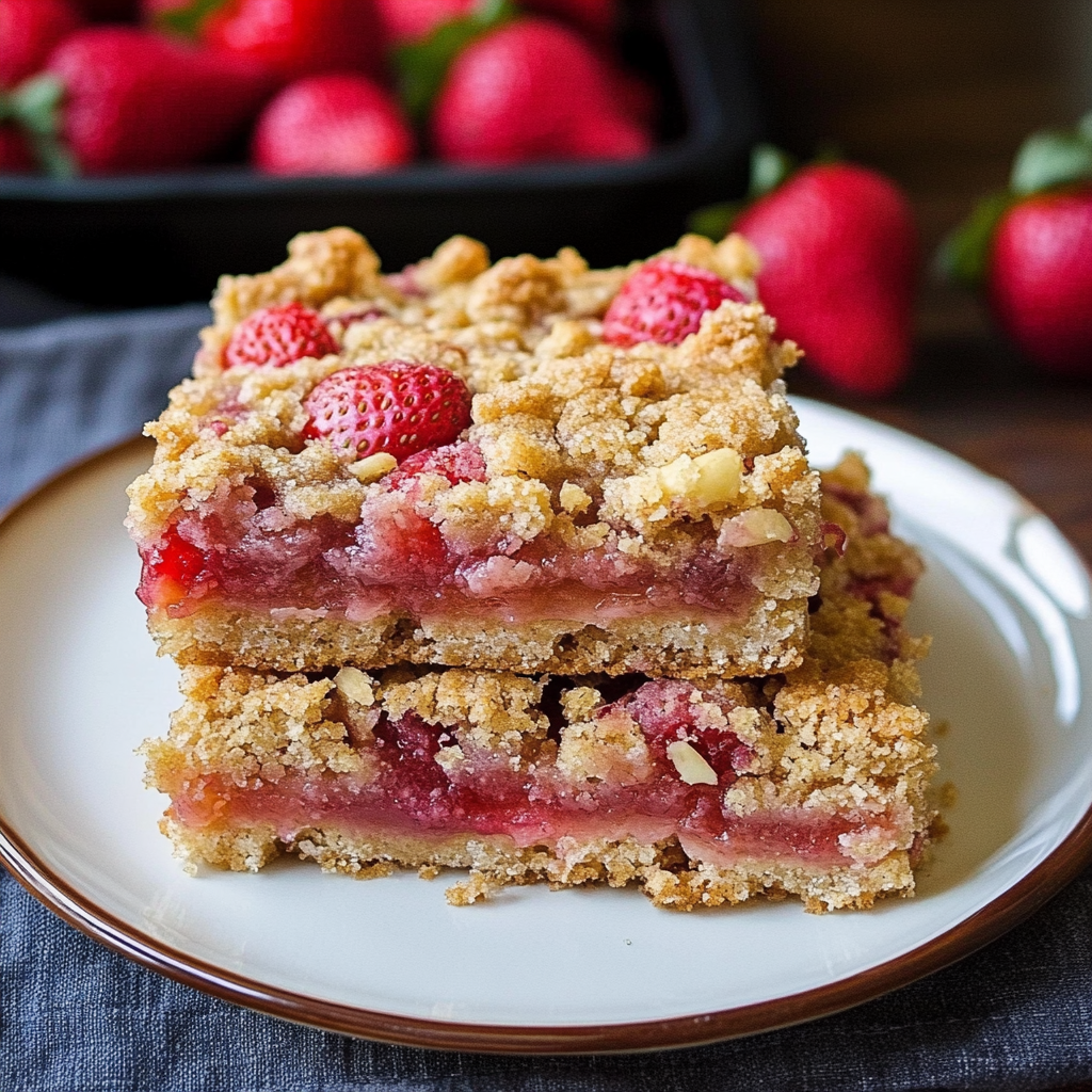 Strawberry Rhubarb Crumb Bars