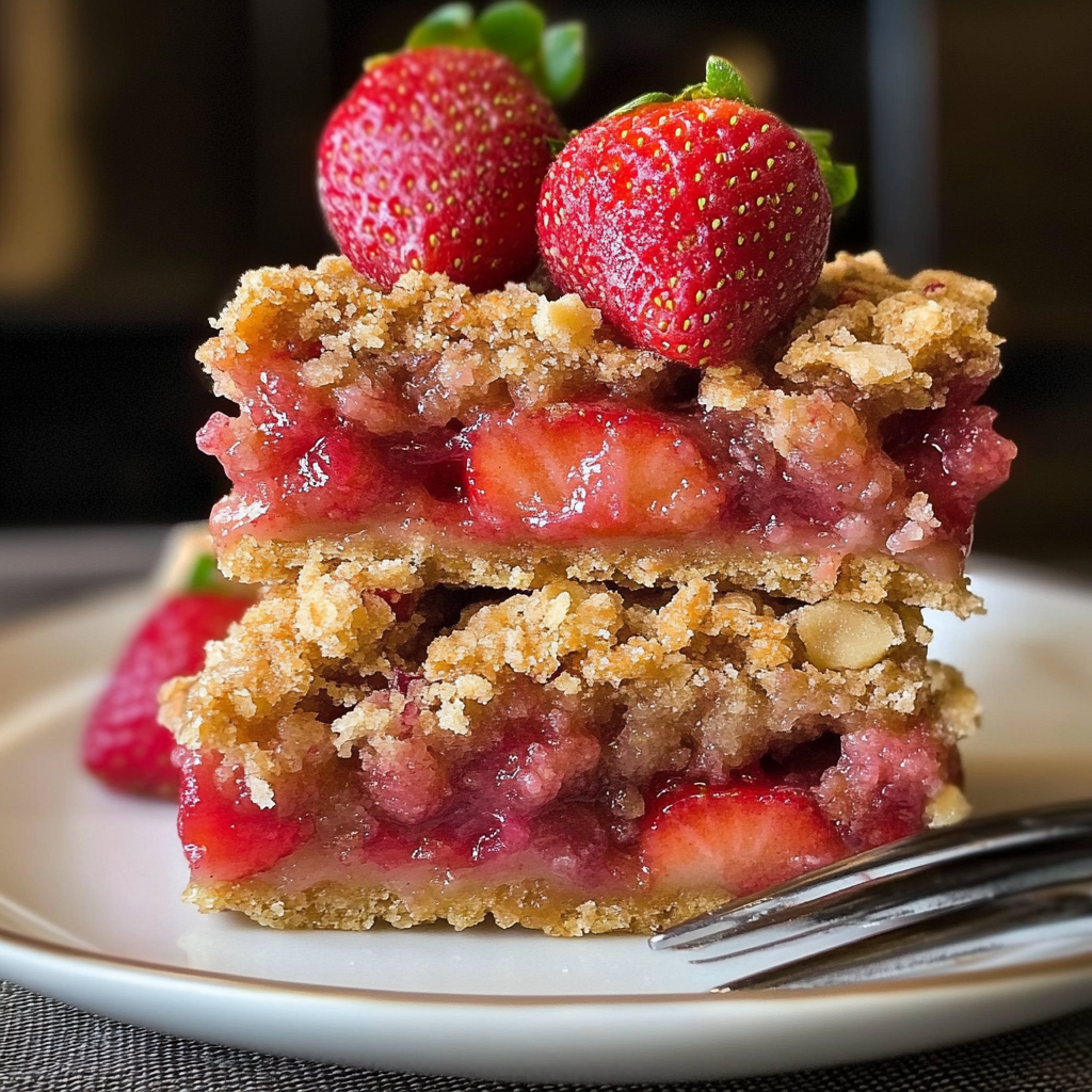 Strawberry Rhubarb Crumb Bars