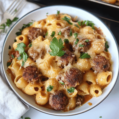 Swedish Meatball Pasta Bake
