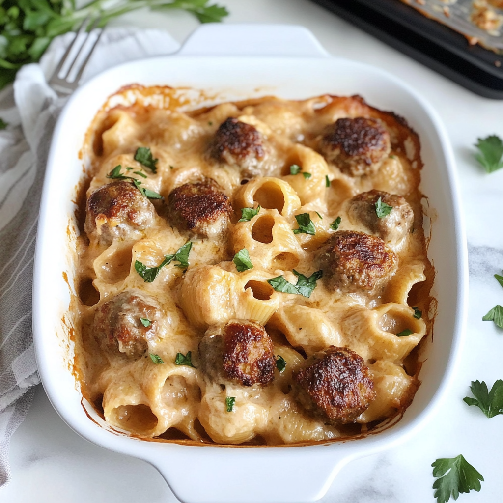 Swedish Meatball Pasta Bake