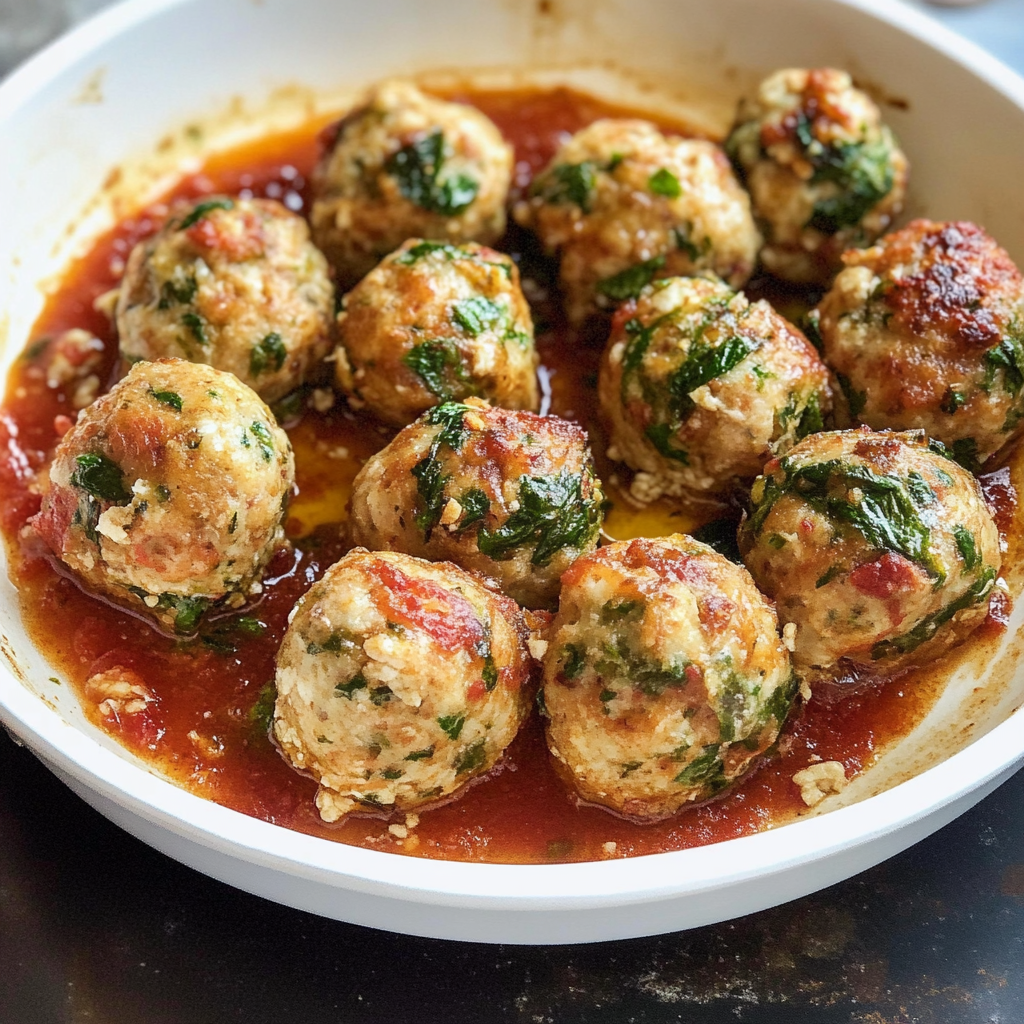 Turkey, Spinach & Cheese Meatballs