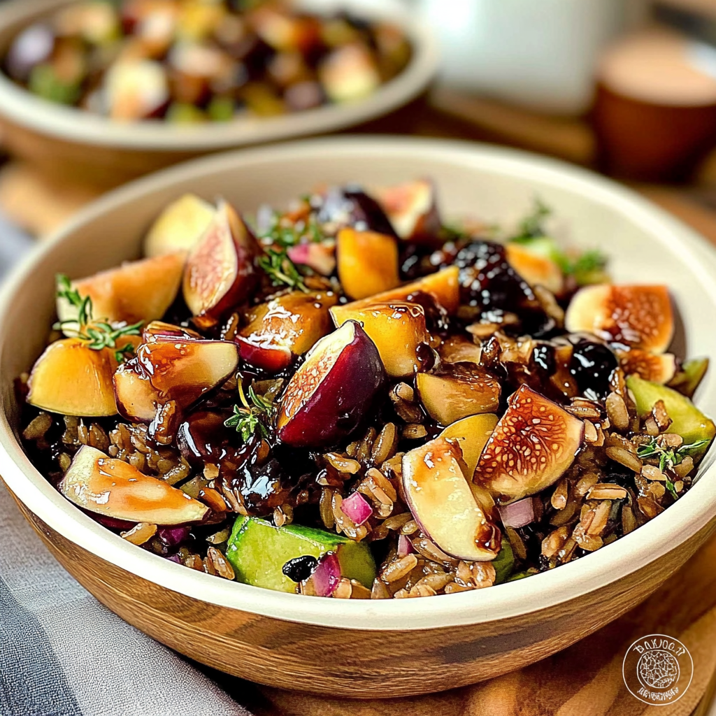 Wild Rice Harvest Bowls with Fig Balsamic Vinaigrette