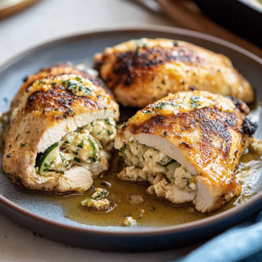 Zucchini Feta Stuffed Chicken