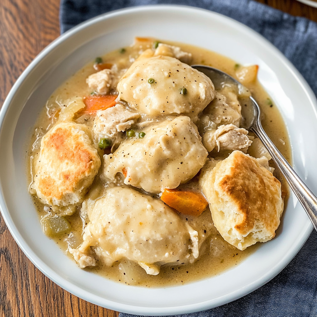 chicken and dumplings with biscuits
