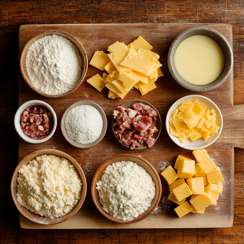 Black Pepper Cheddar Bacon Biscuits ingredients