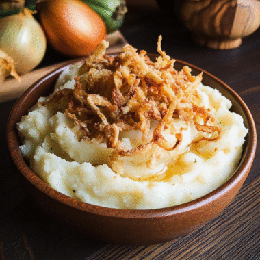 Buttermilk Mashed Potatoes with Crispy Onions