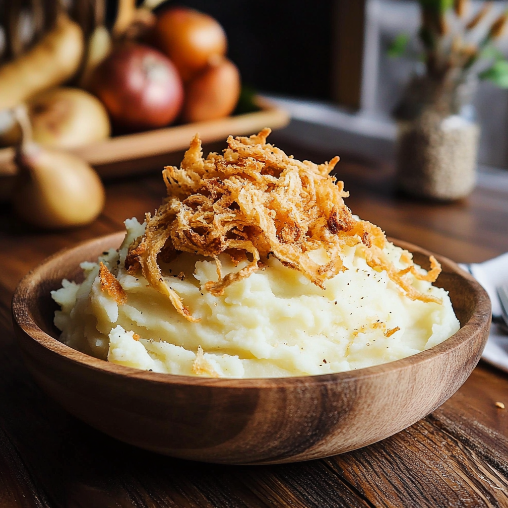 Buttermilk Mashed Potatoes with Crispy Onions
