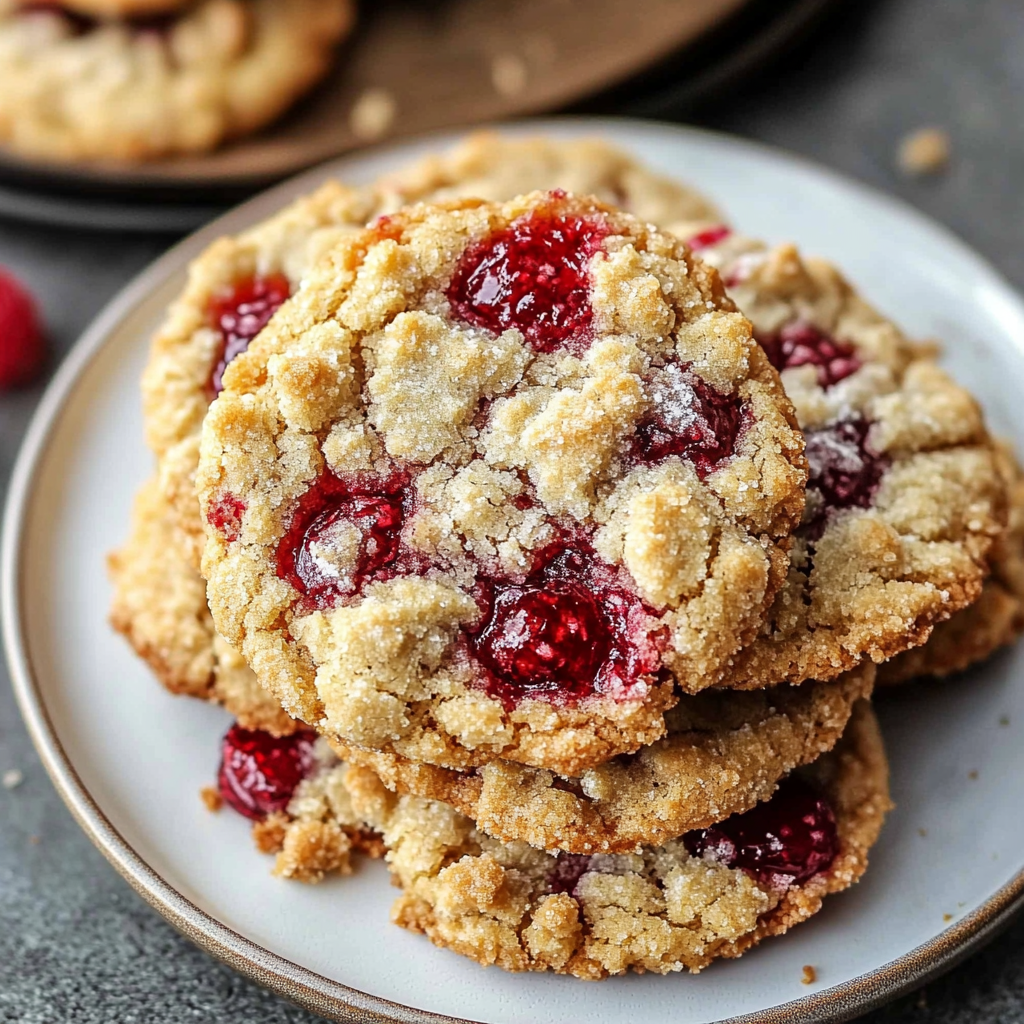 Buttery Raspberry Crumble Cookies
