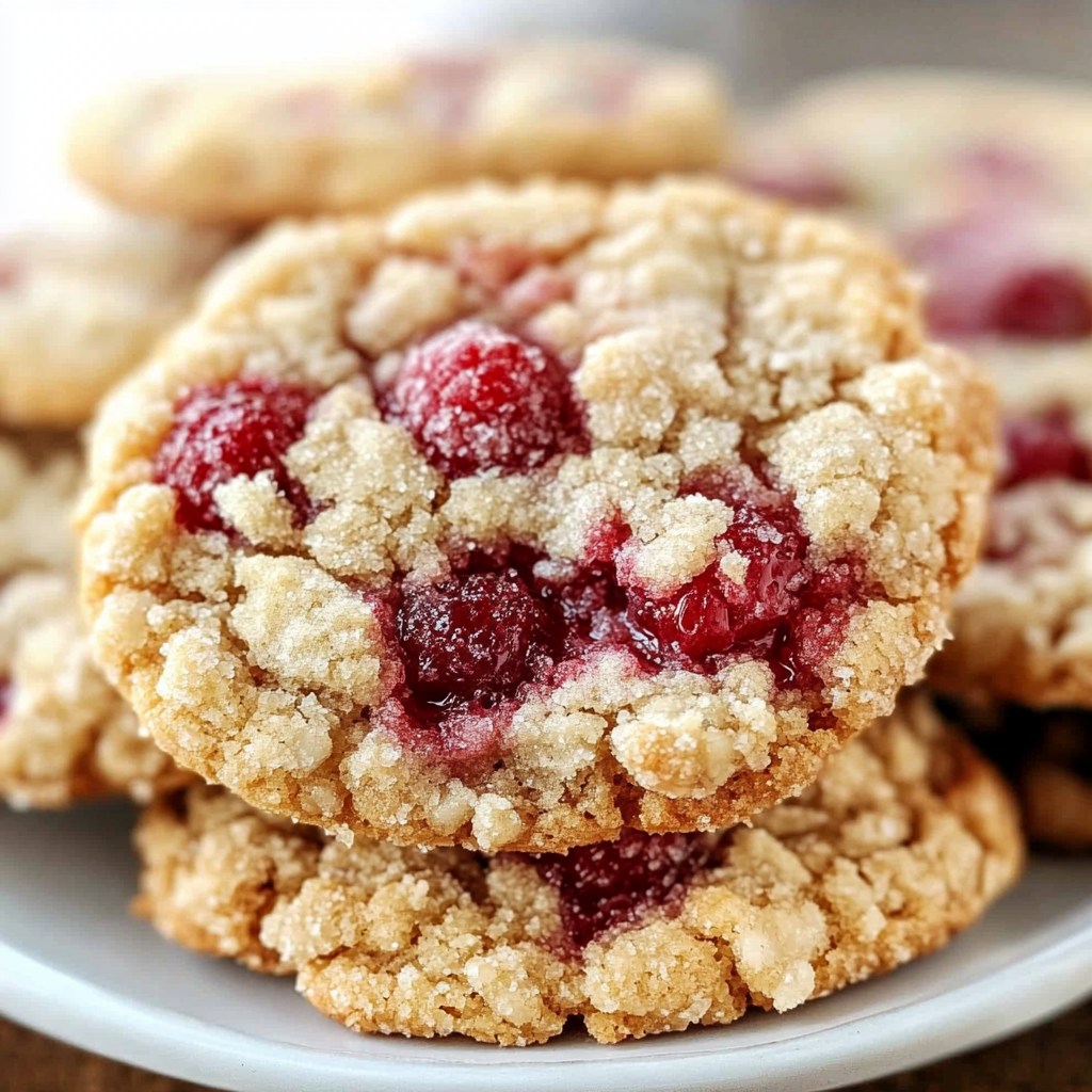 Buttery Raspberry Crumble Cookies