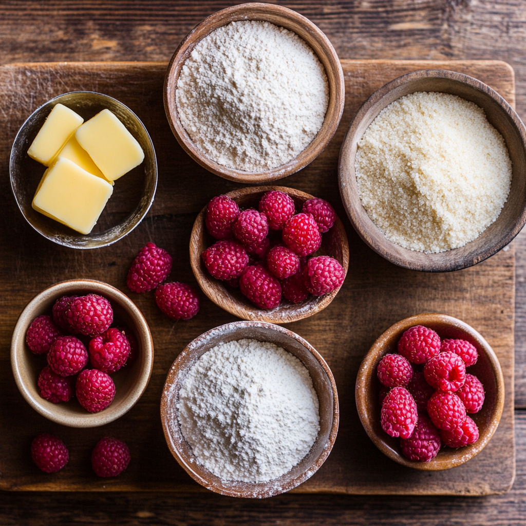 Buttery Raspberry Crumble Cookies ingredients