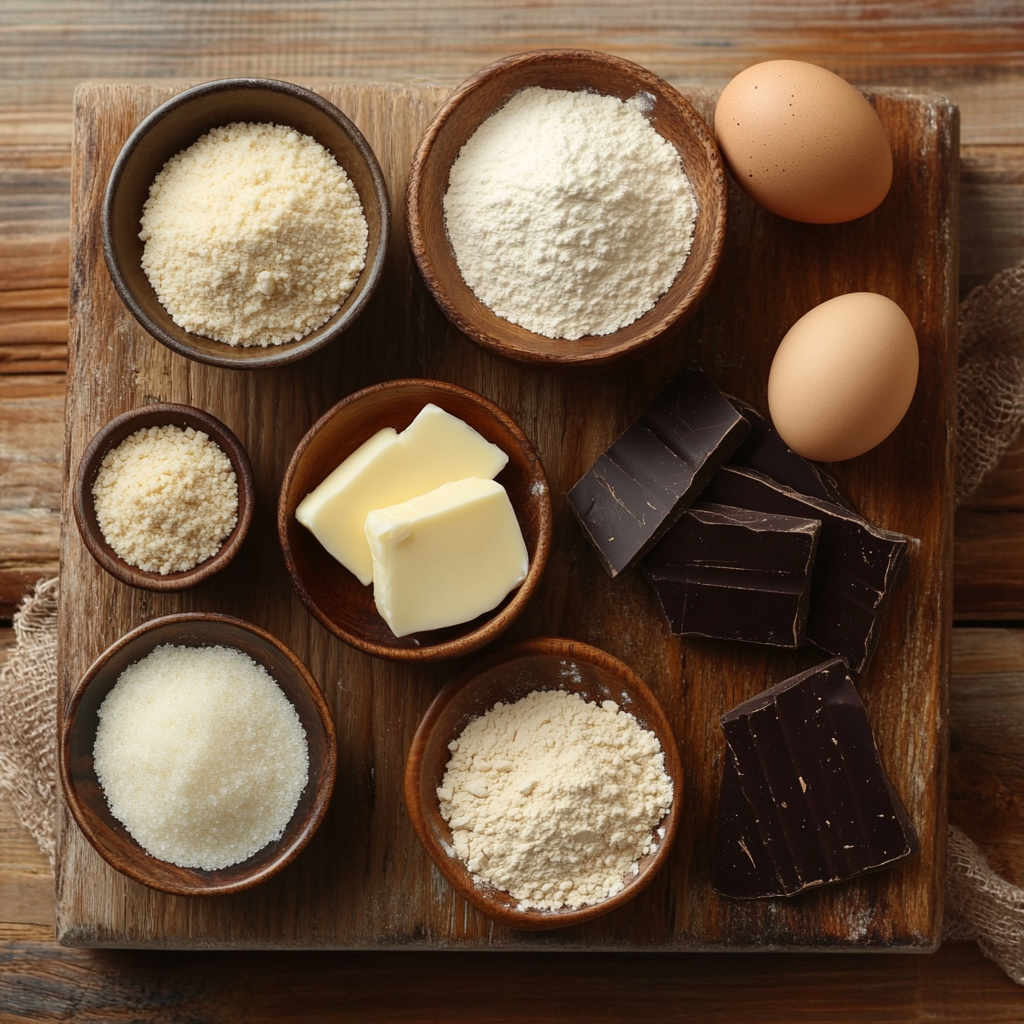 Chocolate Dipped Almond Horn Cookies ingredients