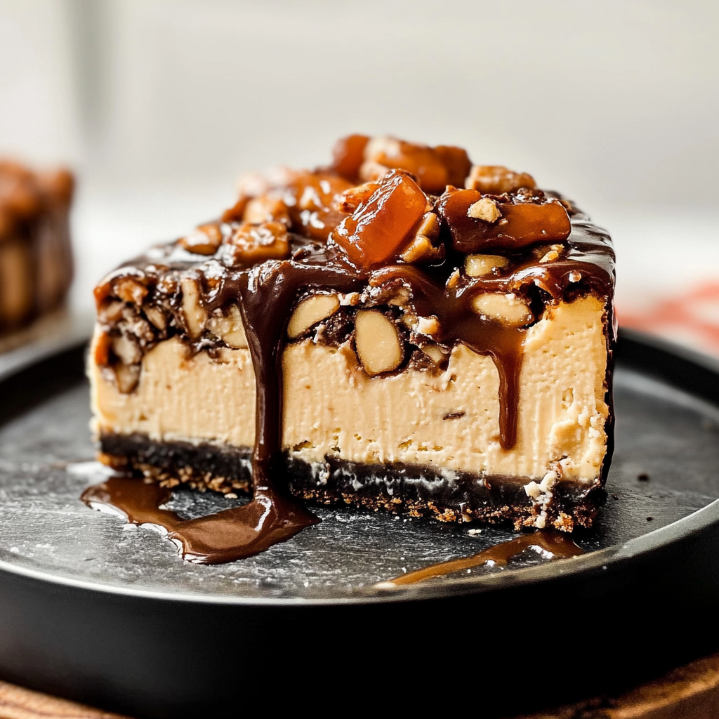Christmas Caramel Turtle Cheesecake