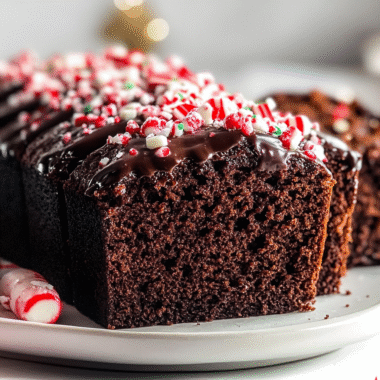 Christmas Chocolate Peppermint Bread Loaf