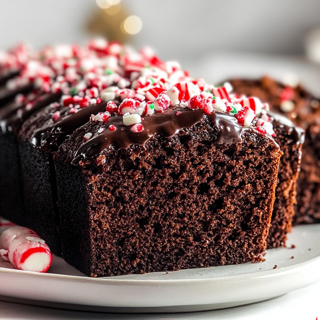 Christmas Chocolate Peppermint Bread Loaf