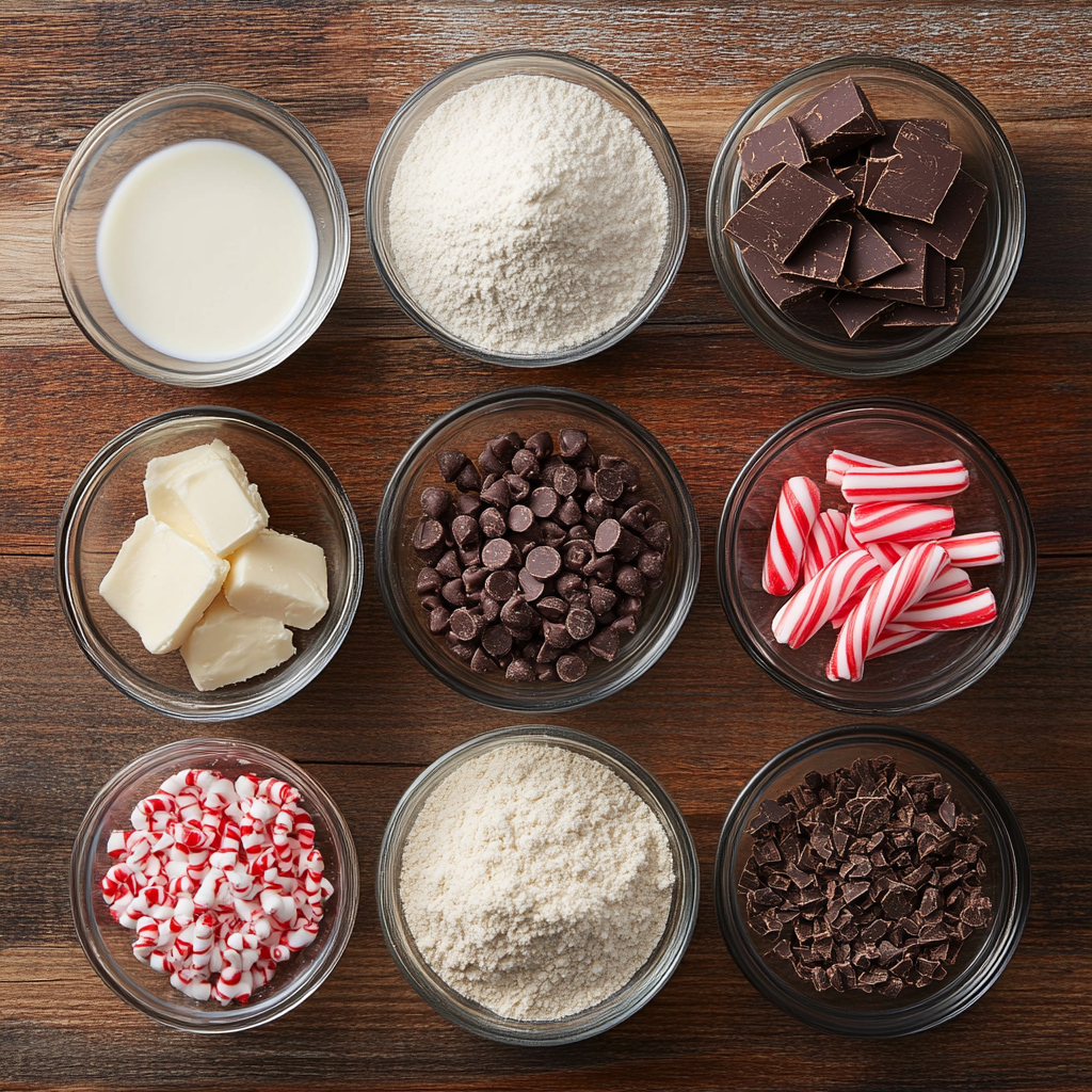 Christmas Chocolate Peppermint Bread Loaf ingredients